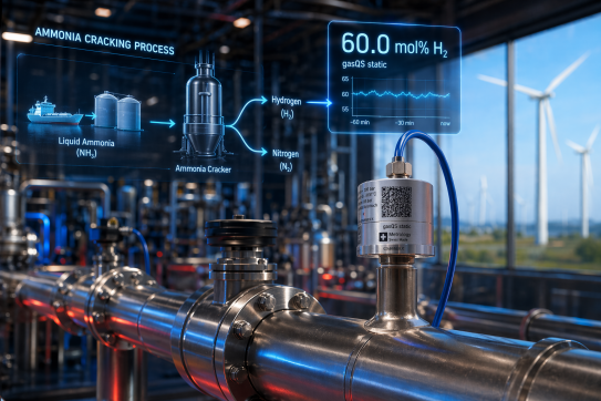 Effizienter Wasserstofftransport mittels Ammoniak – Anschliessendes Cracking mit präziser Gasanalytik